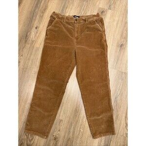 RSQ Corduroy Pants Womens Size L Brown Manhattan High Rise Elastic Waistband